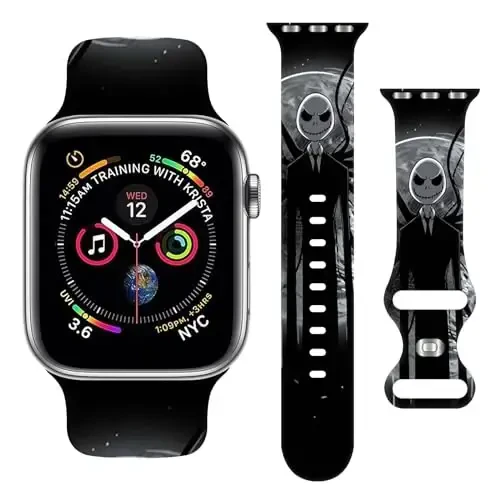 Holiday Strap Compatible with Apple Watch Band 38mm 40mm 41mm 42mm 44mm 45mm 46mm 49mm,Adjustable Replaceable Soft Silicone Cartoon Sport Wristbands for iWatch Ultra Series 10 9 8 7 6 5 4 3 2 1 SE 