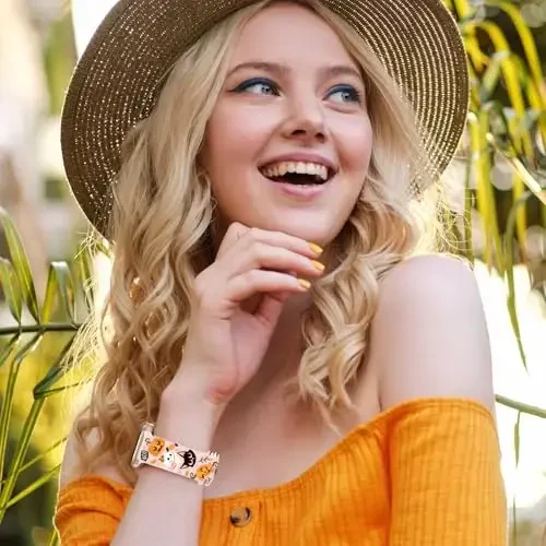 Holiday Strap Compatible with Apple Watch Band 38mm 40mm 41mm 42mm 44mm 45mm 46mm 49mm,Adjustable Replaceable Soft Silicone Cartoon Sport Wristbands for iWatch Ultra Series 10 9 8 7 6 5 4 3 2 1 SE - 5