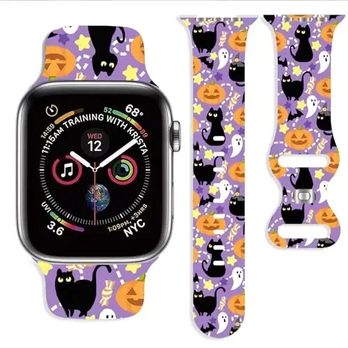 Holiday Strap совместим с Apple Watch Band 38мм 40мм 41мм 42мм 44мм 45мм 46мм 49мм, регулируемые сменные мягкие силиконовые мультяшные спортивные ремешки для iWatch Ultra Series 10 9 8 7 6 5 4 3 2 1 SE - 1