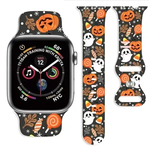 Holiday Strap Совместим с Apple Watch Band 38mm 40mm 41mm 42mm 44mm 45mm 46mm 49mm, Регулируемые Сменные Мягкие Силиконовые Мультяшные Спортивные Ремешки для iWatch Ultra Series 10 9 8 7 6 5 4 3 2 1 SE - 1