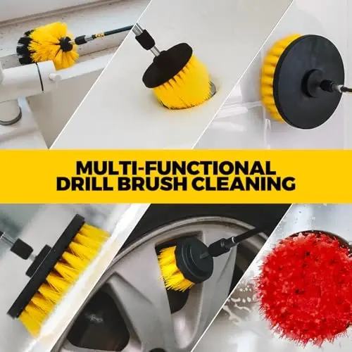 Holikme 22Pack Drill Brush AttacModazoneents Set,Scrub Pads & Sponge, Buffing Pads,Power Scrubber Brush,Car Polishing Pad Kit,Wax Applicator Pad,Car Cleaning Kit,Masonry Brushes,Cleaning Supplies - 3