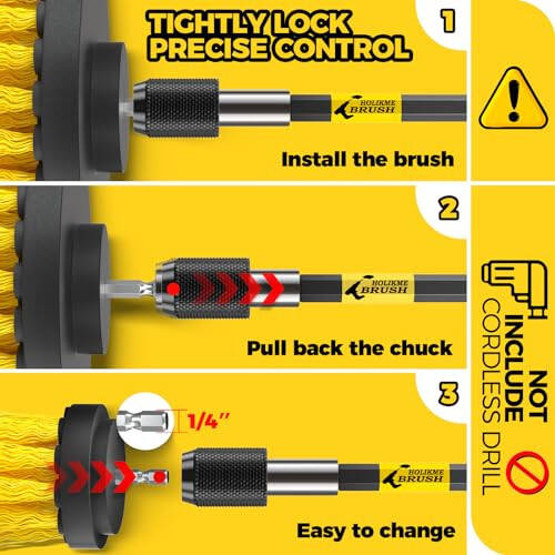 Holikme 23Pack Drill Brush Attachments Set, Scrub Pads & Sponge, Buffing Pads, Power Scrubber Brush with Extend Long Attachment, Car Polishing Pad Kit, Cleaning Supplies，Shower Scrub,Scratch Brushes - 7