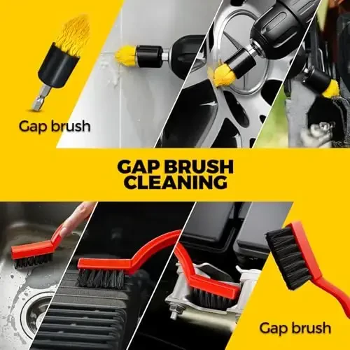 Holikme 23Pack Drill Brush Attachments Set, Scrub Pads & Sponge, Buffing Pads, Power Scrubber Brush with Extend Long Attachment, Car Polishing Pad Kit, Cleaning Supplies，Shower Scrub,Scratch Brushes - 5