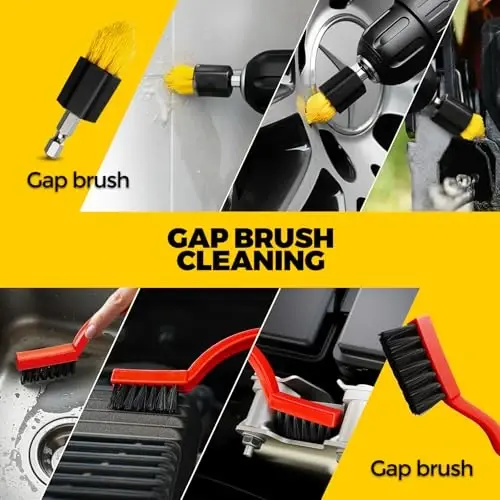 Holikme 23Pack Drill Brush Attachments Set, Scrub Pads & Sponge, Buffing Pads, Power Scrubber Brush with Extend Long Attachment, Car Polishing Pad Kit, Cleaning Supplies，Shower Scrub,Scratch Brushes - 2