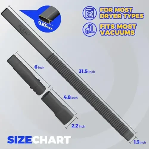 Holikme Dryer Vent Cleaner Kit Vacuum Hose AttacModazoneent Brush,Black - 5