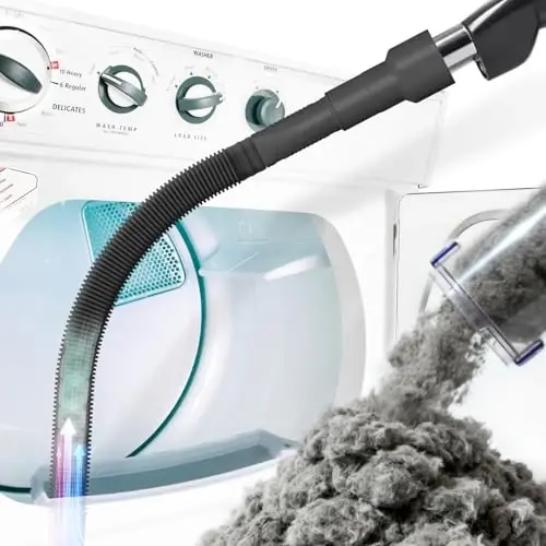 Holikme Dryer Vent Cleaner Kit Vacuum Hose AttacModazoneent Brush,Black 