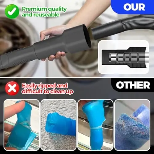 Holikme Dryer Vent Cleaner Kit Vacuum Hose AttacModazoneent Brush,Black - HOLIKME (1)