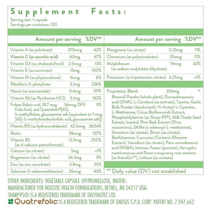 Holistik Sağlık Hepsi Bir Arada Çoklu Vitamin ve Mineral Antioksidan Desteği İçin, Metilasyonu Desteklemek ve Bağışıklık Gücünü Artırmak İçin Çoklu Mineral Takviyesi, 120 Kapsül - 3