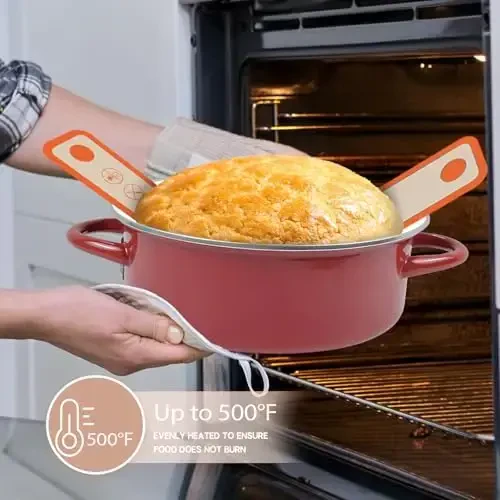 Silicone Bread Sling for Dutch Oven, 2 PCS Non-Stick & Easy Clean Reusable Silicone Baking Mat with Long Handles, Easy to Transfer Sourdough Bread Oval and Round - 5