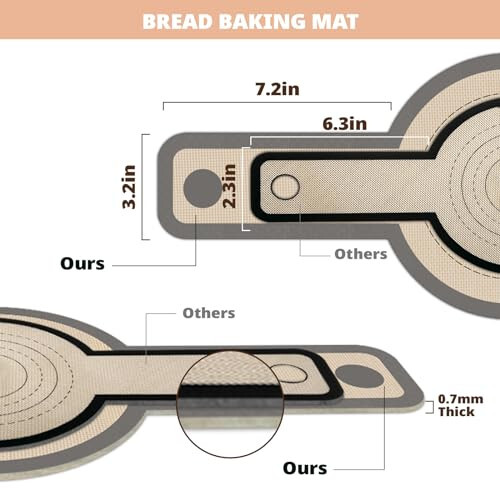 Hollanda Fırını İçin Silikon Ekmek Askısı, 2 Adet Yapışmaz ve Kolay Temizlenebilir Yeniden Kullanılabilir Silikon Ekmek Pişirme Matı Uzun Saplı, Ekşi Mayalı Ekmeği Aktarmak Kolay - 4