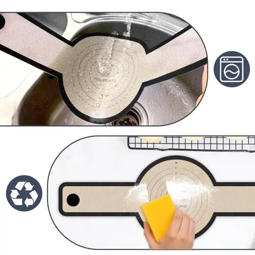 Silicone Bread Sling for Dutch Oven, 2 PCS Non-Stick & Easy to Clean Reusable Silicone Bread Baking Mat with Long Handles, Easy Transfer Sourdough - 4