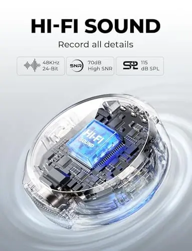 Hollyland Lark M2 iPhone15/16/17&Android uchun simsiz mikrofon, USB C Mini Lapel simsiz mikrofon, 305m masofa, Hi-Fi audio, shovqinni bekor qilish, video yozish, striming uchun 30 soatlik batareya - 4