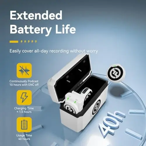 Hollyland Lark M2 iPhone/Android/Camera/PC/Laptop uchun simsiz lavalier mikrofon Lightning/USB-C/Plug, 48KHz 24Bit, 1000ft masofa, shovqinni bekor qilish, video yozish, striming uchun 30H batareya - 7