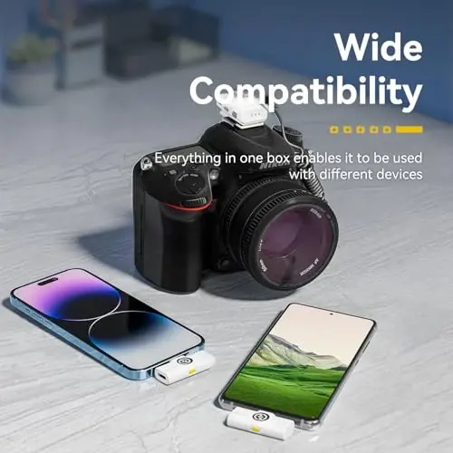 Hollyland Lark M2 iPhone/Android/Camera/PC/Laptop uchun simsiz lavalier mikrofon Lightning/USB-C/Plug, 48KHz 24Bit, 1000ft masofa, shovqinni bekor qilish, video yozish, striming uchun 30H batareya - 3