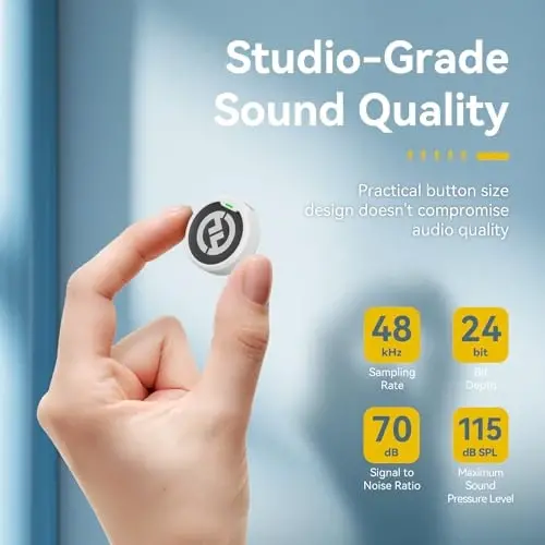 Hollyland Lark M2 iPhone/Android/Camera/PC/Laptop uchun simsiz lavalier mikrofon Lightning/USB-C/Plug, 48KHz 24Bit, 1000ft masofa, shovqinni bekor qilish, video yozish, striming uchun 30H batareya - 5