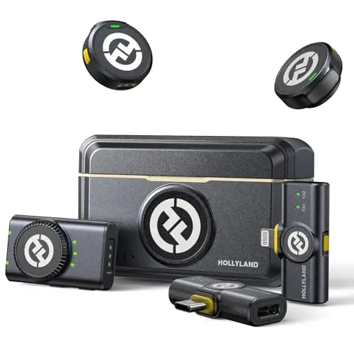 Hollyland Lark M2 Wireless Lavalier Microphone for iPhone/Android/Camera/PC/Laptop with Lightning/USB-C/Plug, 48KHz 24Bit, 1000ft Range, Noise Cancellation, 30H Battery for Video Recording, Streaming - 4