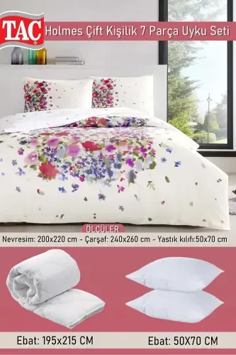 Holmes Ikkita Krovat To'plami Qizil - Jild + Ko'rpa + Yostiq + Yostiq Jildi - Holmes Qizil - Modazone (1)