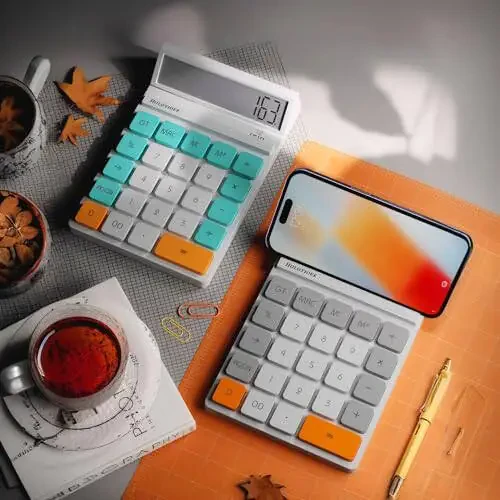 Holotioee 12 Digits Desktop Calculator with Large LCD Display and Sensitive Button, for Home, Office, School, Class and Business, 4 Function Small Basic Calculators for Desk - 2