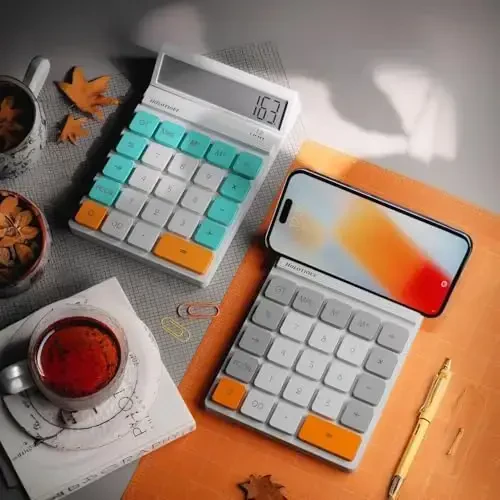 Holotioee 12 xonali ish stoli kalkulyatori katta LCD displey va sezgir tugma bilan, uy, ofis, maktab, sinf va biznes uchun, stol uchun 4 funktsiyali kichik asosiy kalkulyatorlar (ko'k) - 2