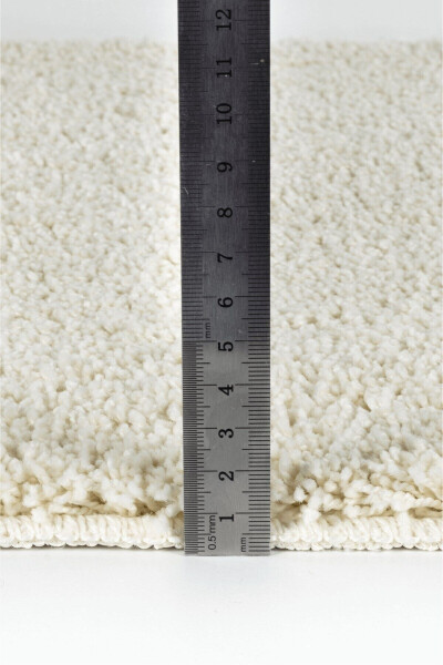 Home –%100 Doğal Kaymaz Taban Yıkanabilir Krem Shaggy 2’li Banyo Halısı,paspas - 4