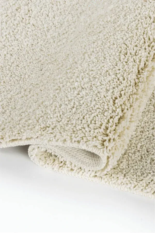 Home - 100% Natural Non-Slip Washable Cream Shaggy 2-Piece Bath Mat Set - 3