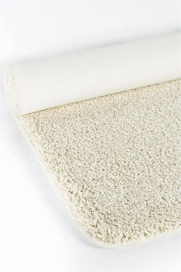 Home - 100% Natural Non-Slip Washable Cream Shaggy 2-Piece Bath Mat Set - 5
