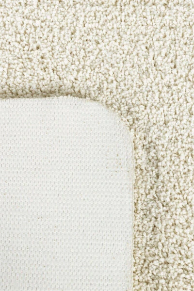 Home - 100% Natural Non-Slip Washable Cream Shaggy 2-Piece Bath Mat Set - 6