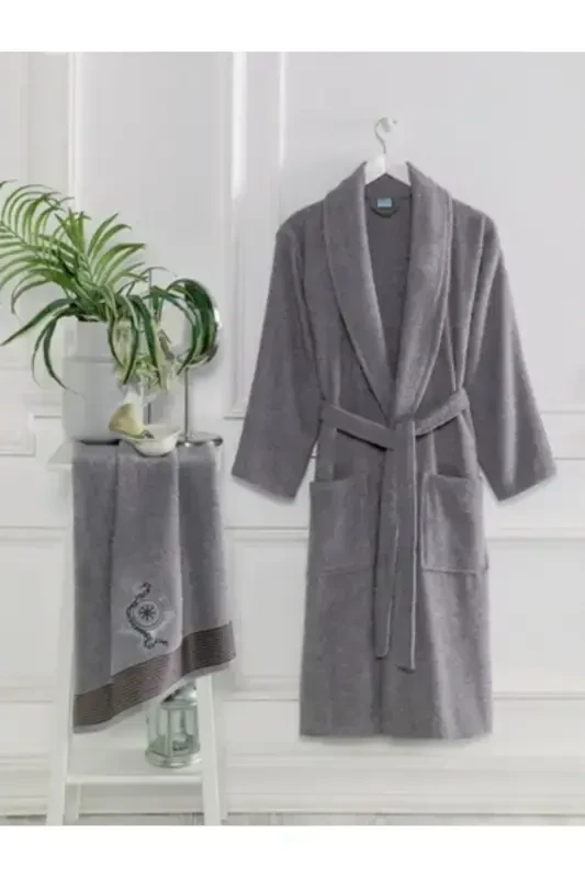 Home Collection Battal Boy Cotton Hooded Men's Bathrobe - 1