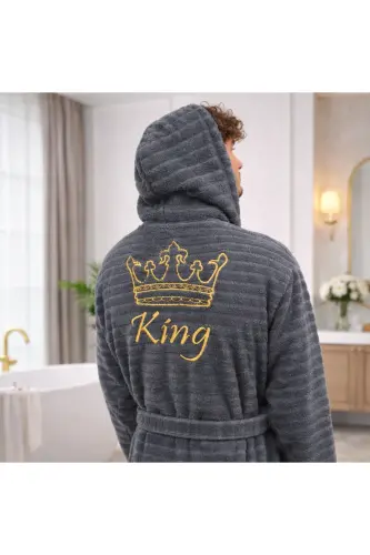 Home Collection Battal Boy Cotton Hooded Men's Bathrobe - DM (1)