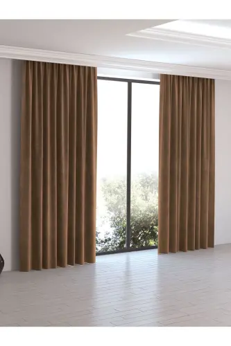 Home Daily Series Coffee Brown Island Background Curtain-Coffee Brown 