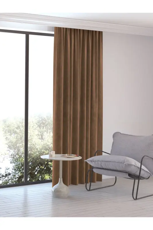 Home Daily Series Coffee Brown Island Background Curtain-Coffee Brown - 3