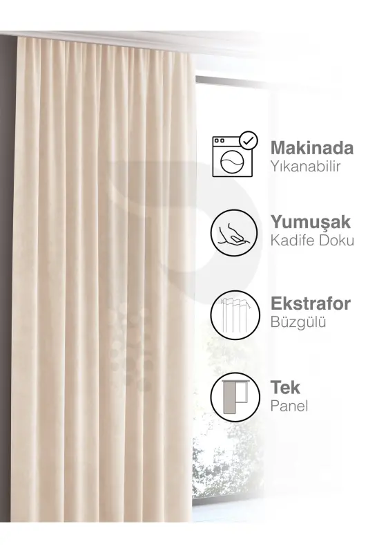 Home Daily Series Ekru Rengi Ada Fon Perde-Ekru - 12