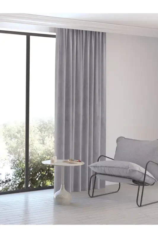 Home Daily Series Grey Color Island Background Curtain-Grey - 3
