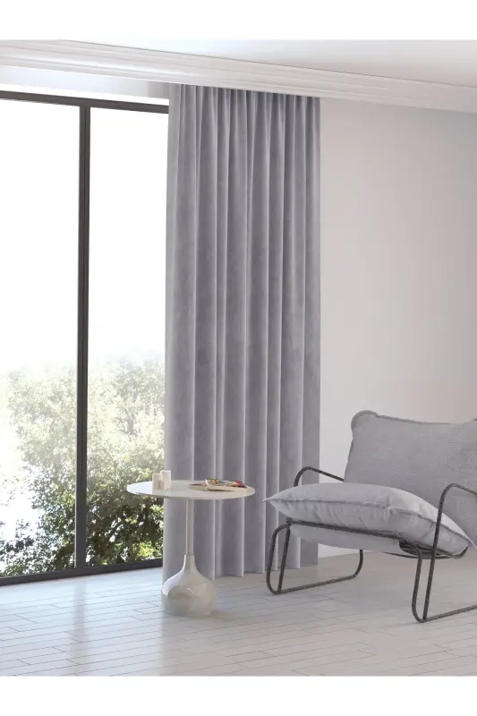 Home Daily Series Grey Color Island Background Curtain-Grey - 4