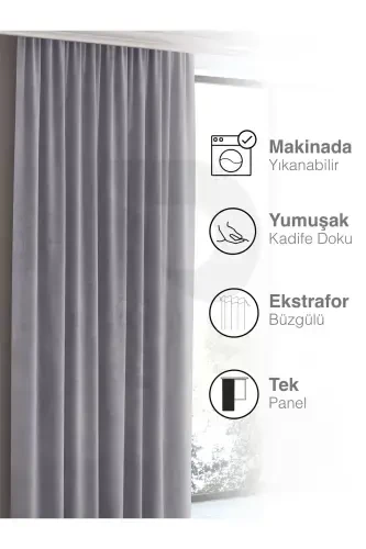 Home Daily Series Gri Rengi Ada Fon Perde-Gri - 4