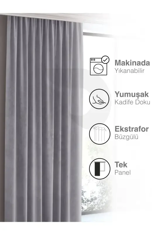 Home Daily Series Gri Rengi Ada Fon Perde-Gri - 4