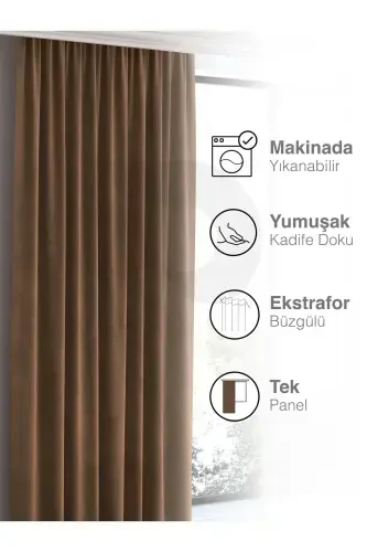 Home Daily Series Kahve Rengi Ada Fon Perde-Kahve Rengi - 4