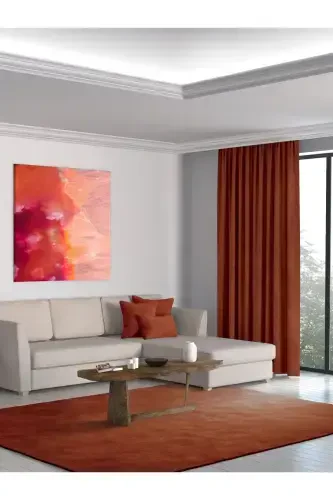 Home Daily Series Kiremit Rengi Ada Fon Perde-KİREMİT - Modazone (1)