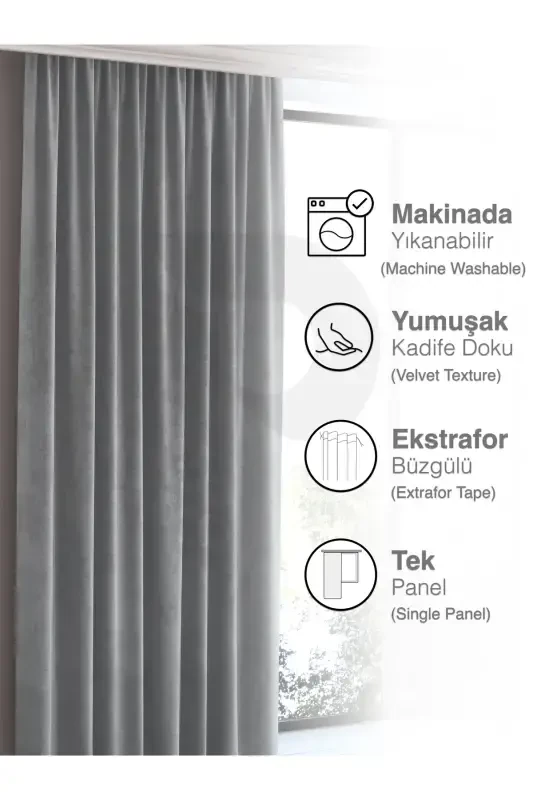 Home Daily Series Light Gray Island Background Curtain-Light Gray - 5