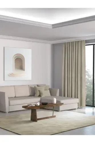 Home Daily Series Linen Color Island Background Curtain-Linen Color - Modazone (1)