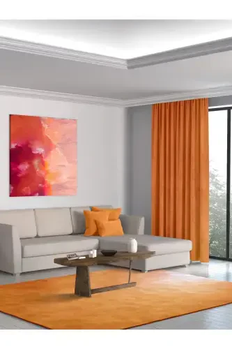 Home Daily Series Mandalina Rengi Ada Fon Perde-Mandalina - Modazone (1)