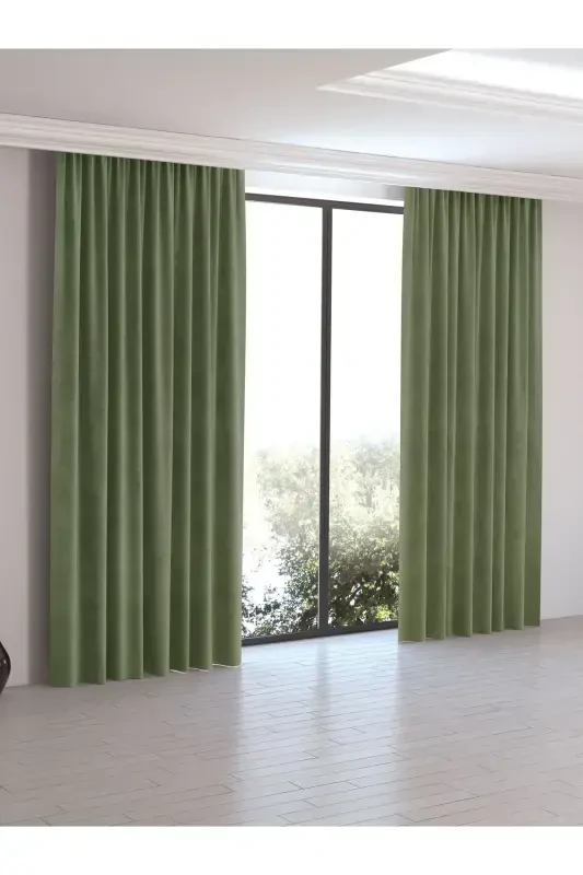 Home Daily Series Olive Leaf Island Background Curtain-Olive Leaf Color - PERLE