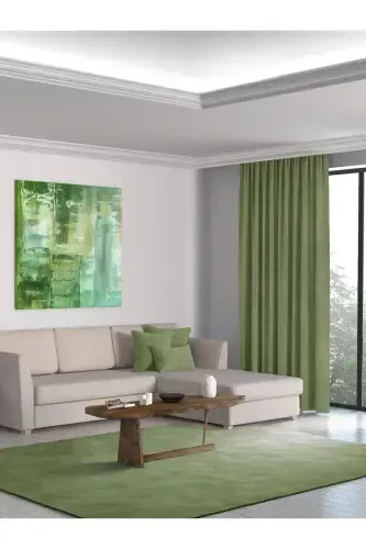 Home Daily Series Olive Leaf Island Background Curtain-Olive Leaf Color - PERLE (1)