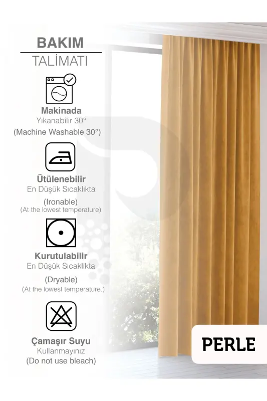 Home Daily Series Saffron Color Island Back Panel Curtain-Saffron - 5