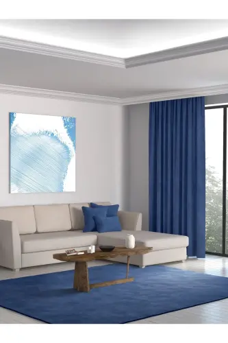 Home Daily Series Sapphire Color Background Curtain 150x260-Sapphire - PERLE (1)