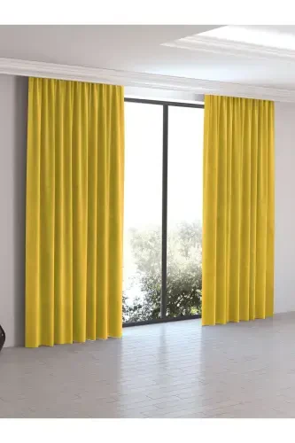 Home Daily Series Sun Yellow Island Background Curtain - Sun Yellow - 1