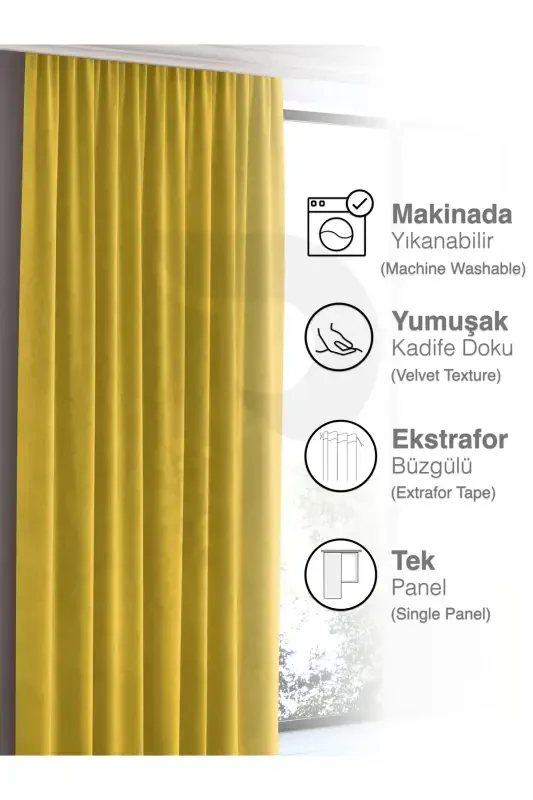 Home Daily Series Sun Yellow Island Background Curtain - Sun Yellow - 4
