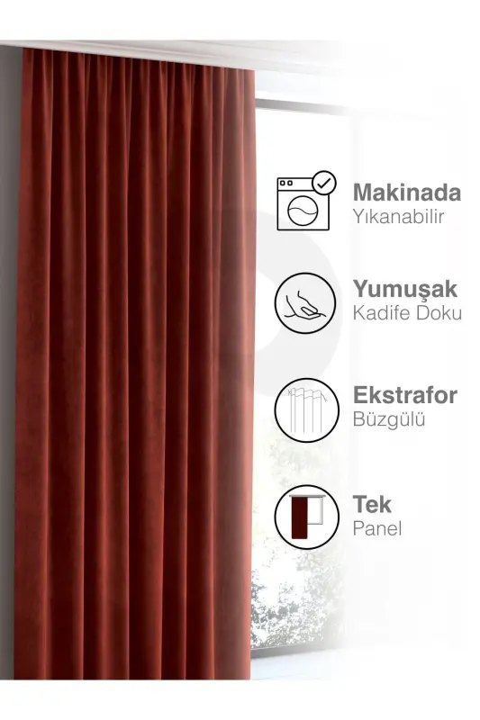 Home Daily Series Tarçın Rengi Ada Fon Perde - Tarçın Rengi - 4
