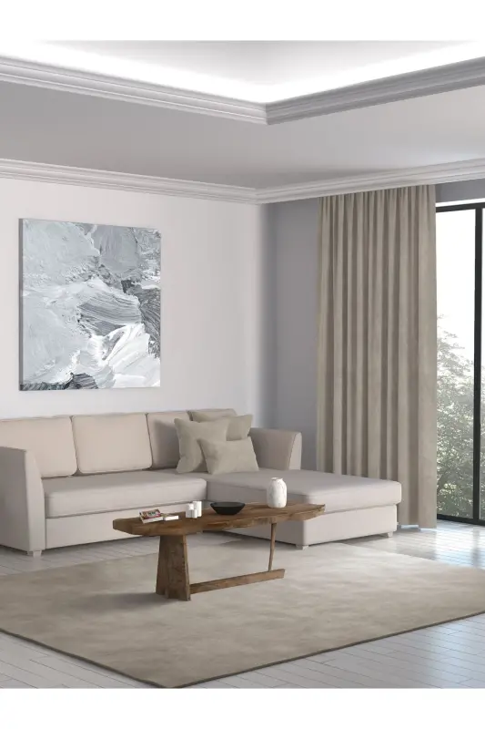 Home Daily Series Taş Rengi Ada Fon Perde-Taş Rengi - 2