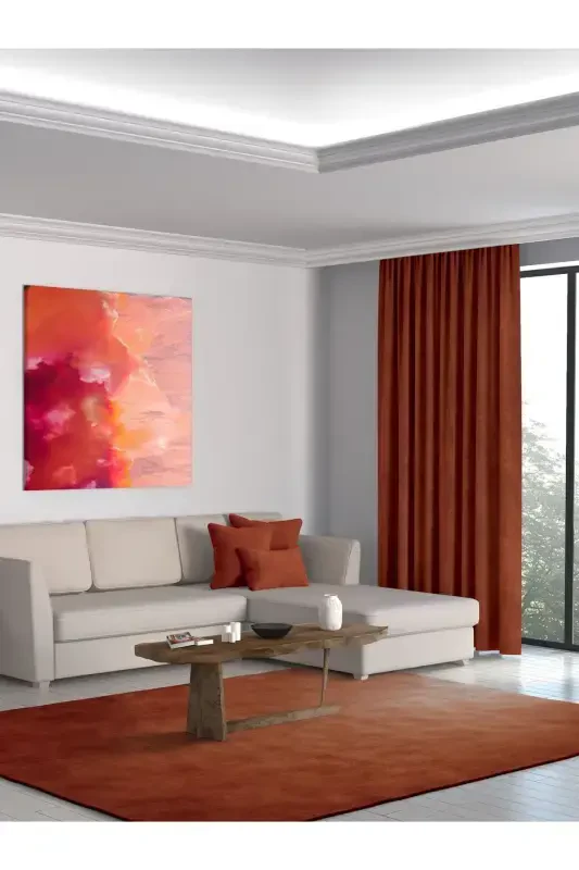 Home Daily Series Tile Color Island Background Curtain - 2